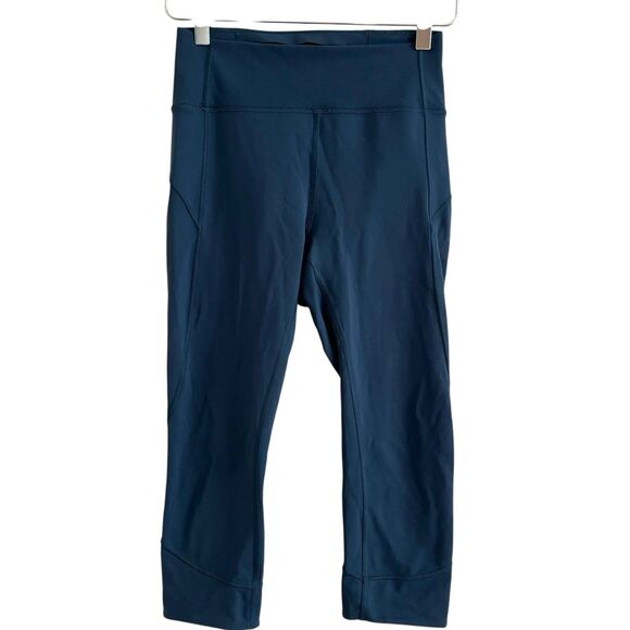Lululemon In Movement Everlux High Rise Crop Leggings 6 Submarine Teal 19 inch - Picture 2 of 8